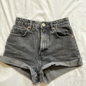 ZARA black jean shorts